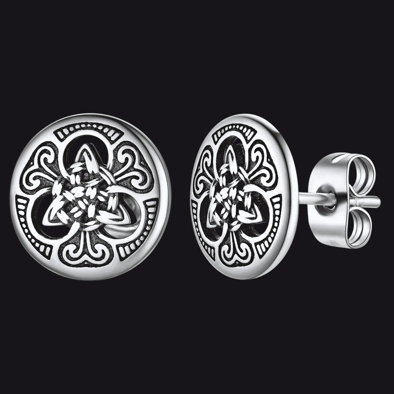 Round Irish Celtic Knot Stud Earrings for