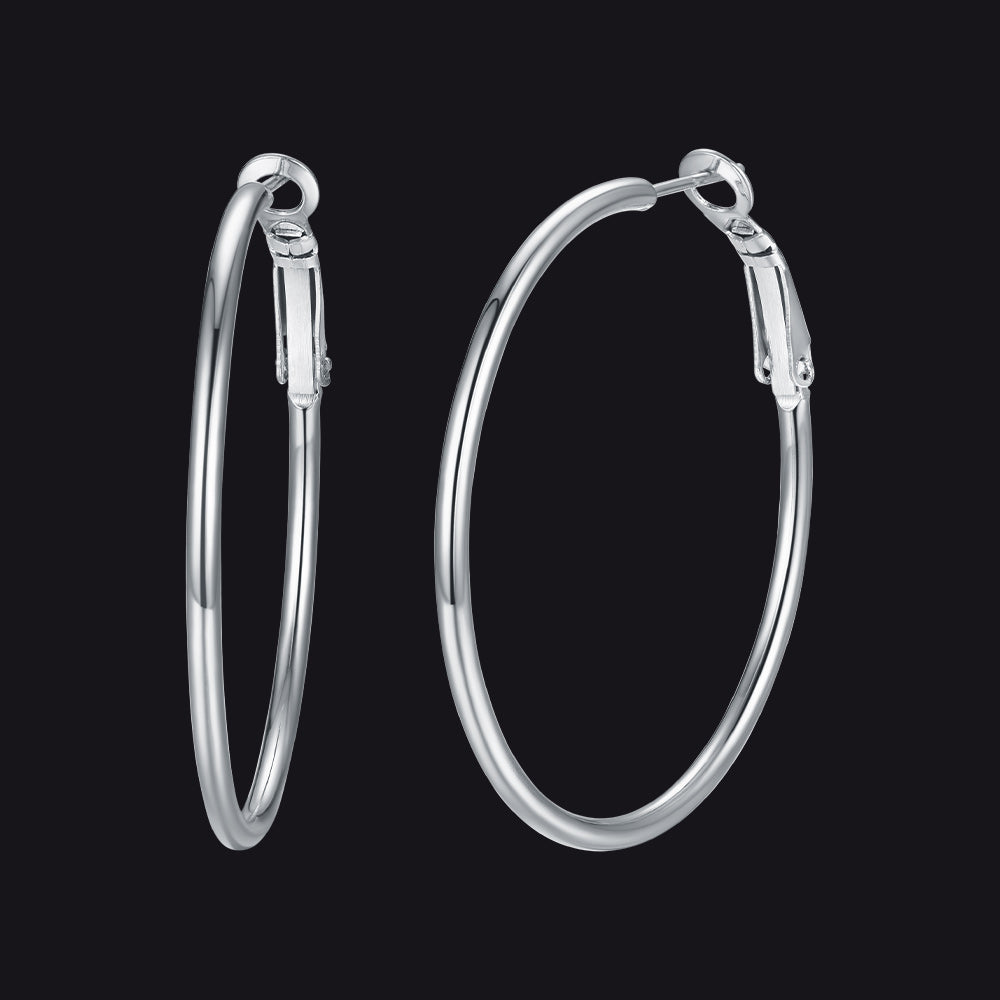 Lightweight Large Hoop Earrings for Lobster Clasp