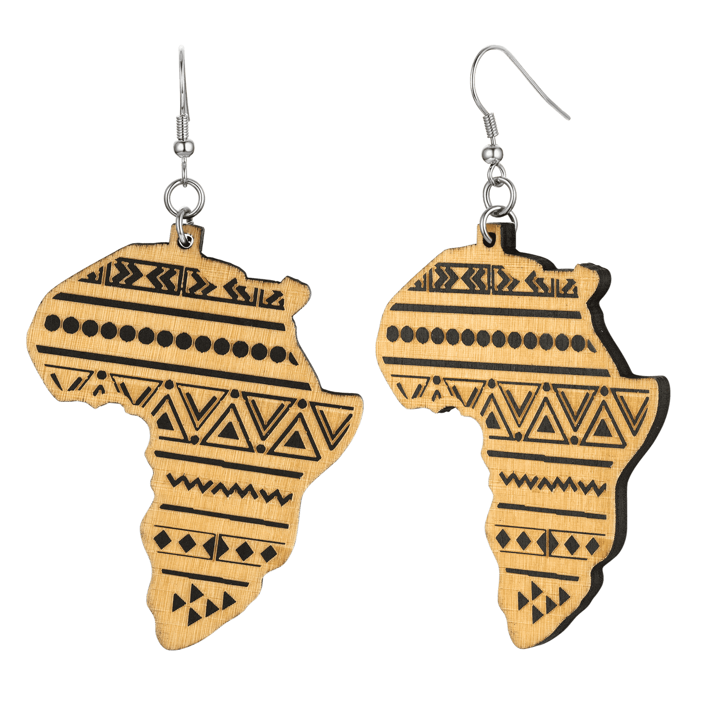 Faithheart African Map Drop Dangle Earrings for
