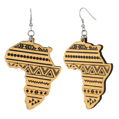 Faithheart African Map Drop Dangle Earrings for