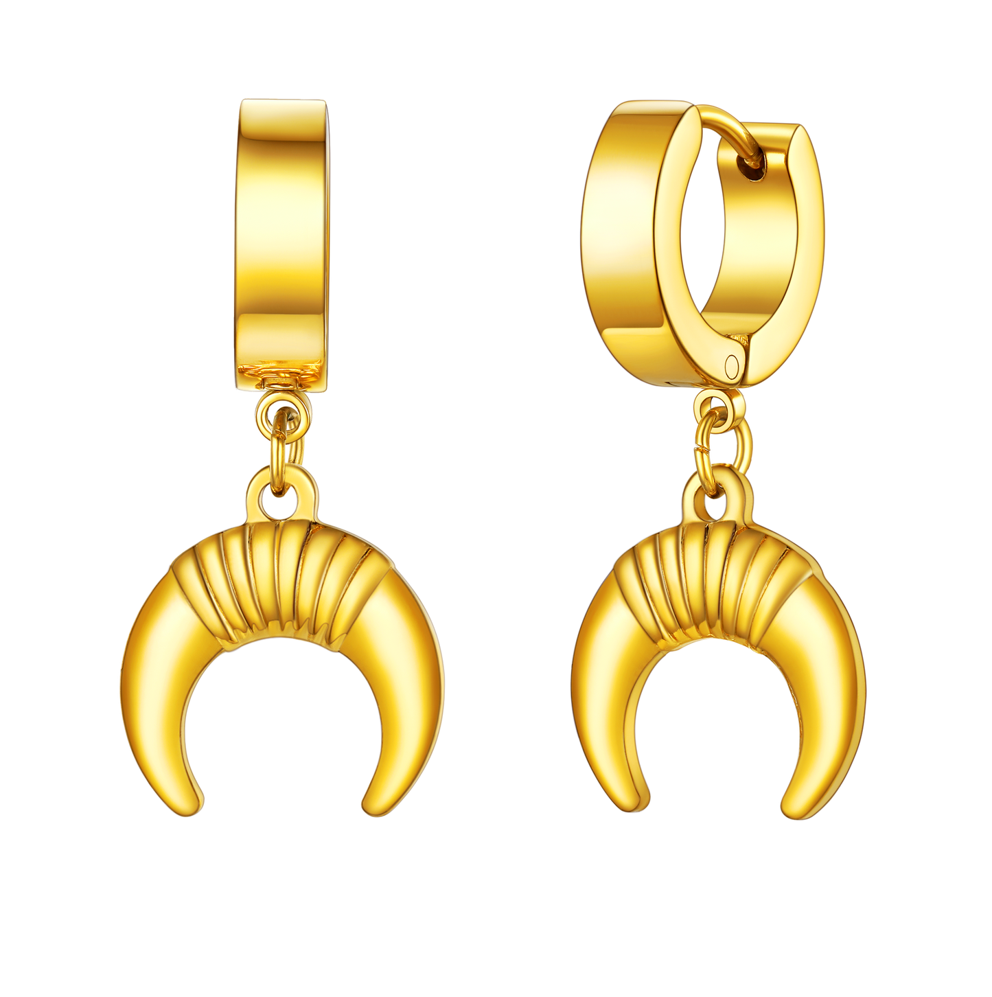 Flash Hoops Inverted Moon Earrings for
