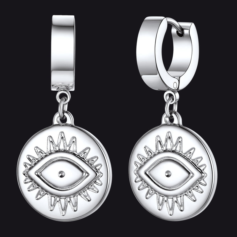 Evil Eye Hoop Dangle Earrings for