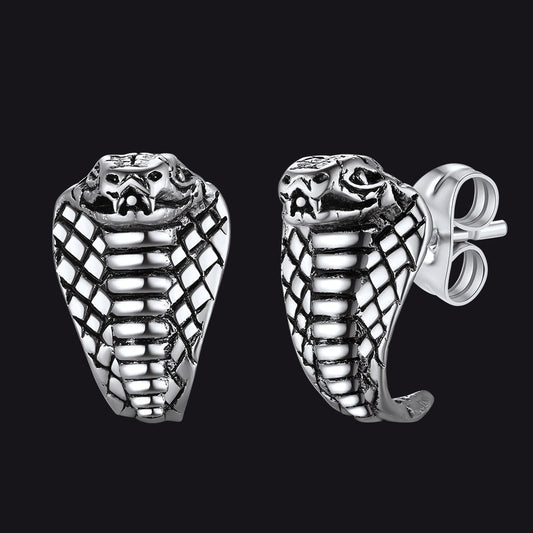 Punk Cobra Snake Stud Earrings for