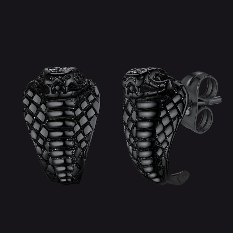 Punk Cobra Snake Stud Earrings for