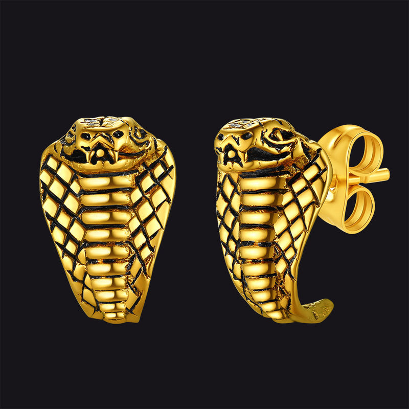 Punk Cobra Snake Stud Earrings for