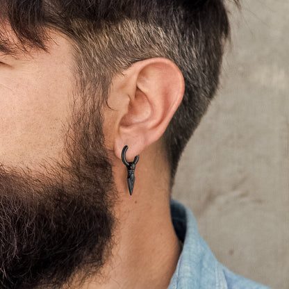 Viking Earrings for – Arrowhead Spear Gungnir Drop Hoop Earrings
