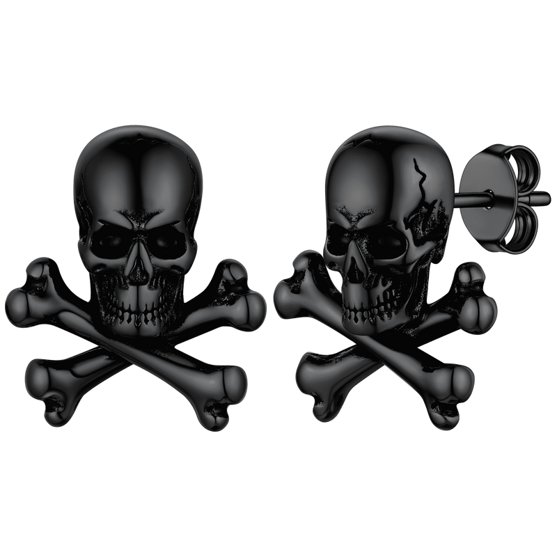 Punk Skull Crossbones Stud Earrings for