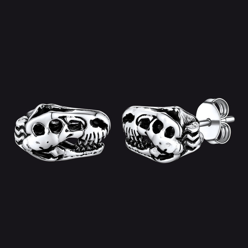 Punk Dinosaur Earrings Studs for