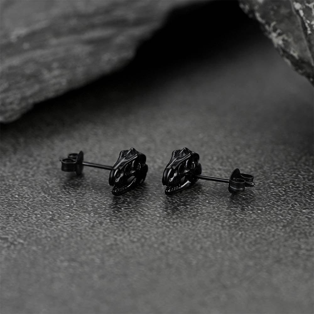 Punk Dinosaur Earrings Studs for