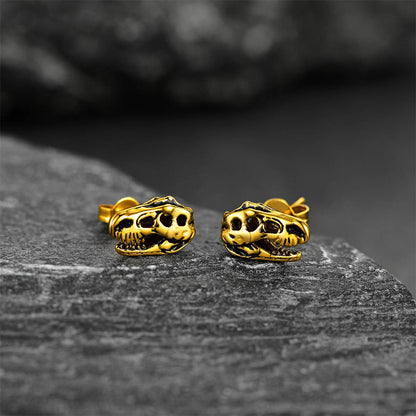 Punk Dinosaur Earrings Studs for
