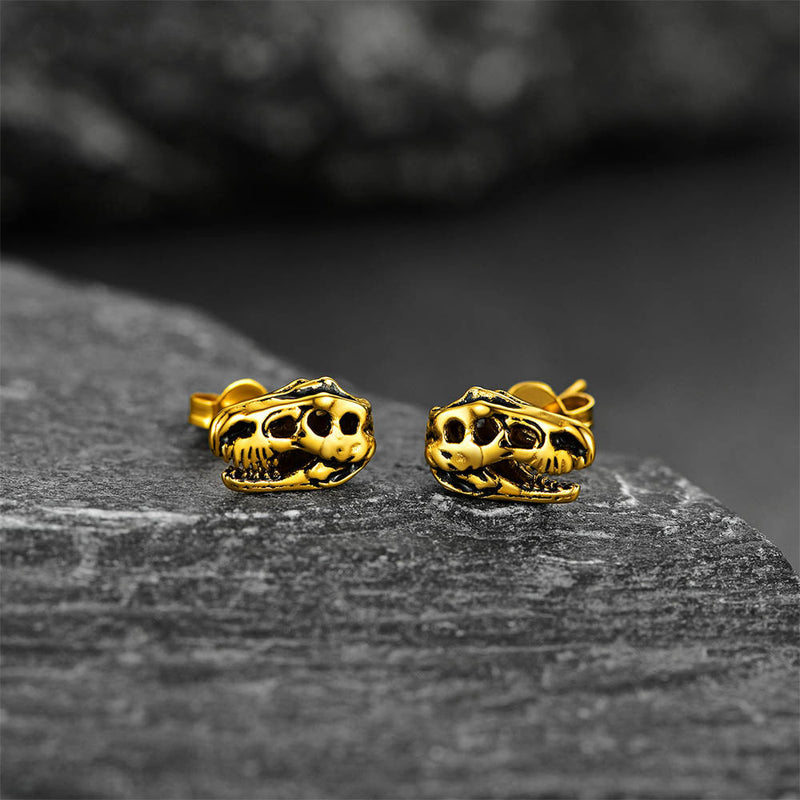 Punk Dinosaur Earrings Studs for