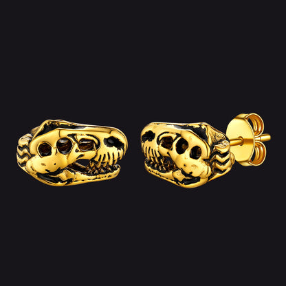 Punk Dinosaur Earrings Studs for