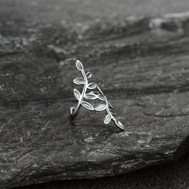 Sterling Silver Leaf Non Piercing Clip on Cartilage Ear Cuff Earrings 1pc