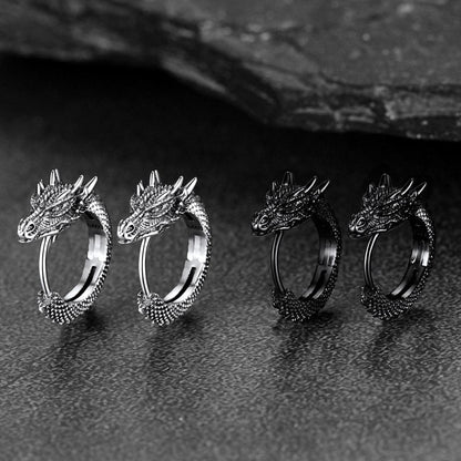 Punk Small Dragon Hoop Earrings for