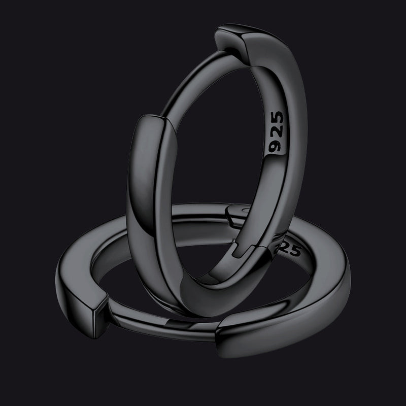 Classic Sterling Silver Huggie Hoop Earrings for