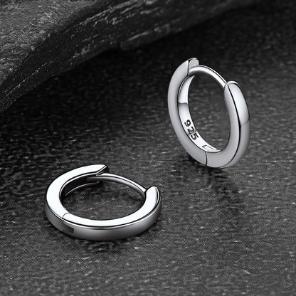 Classic Sterling Silver Huggie Hoop Earrings for