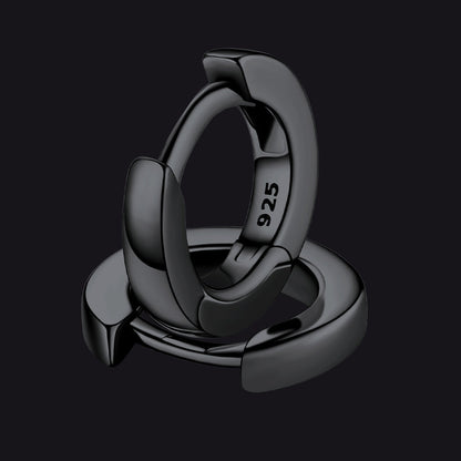 Classic Sterling Silver Huggie Hoop Earrings for