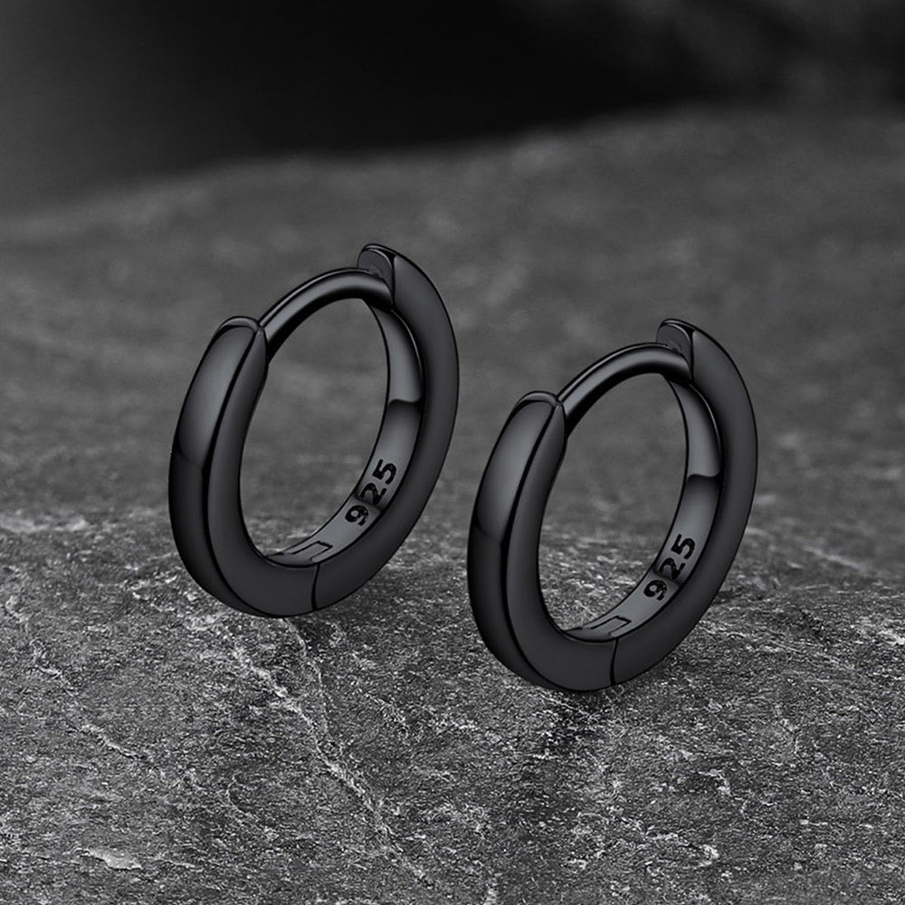 Classic Sterling Silver Huggie Hoop Earrings for