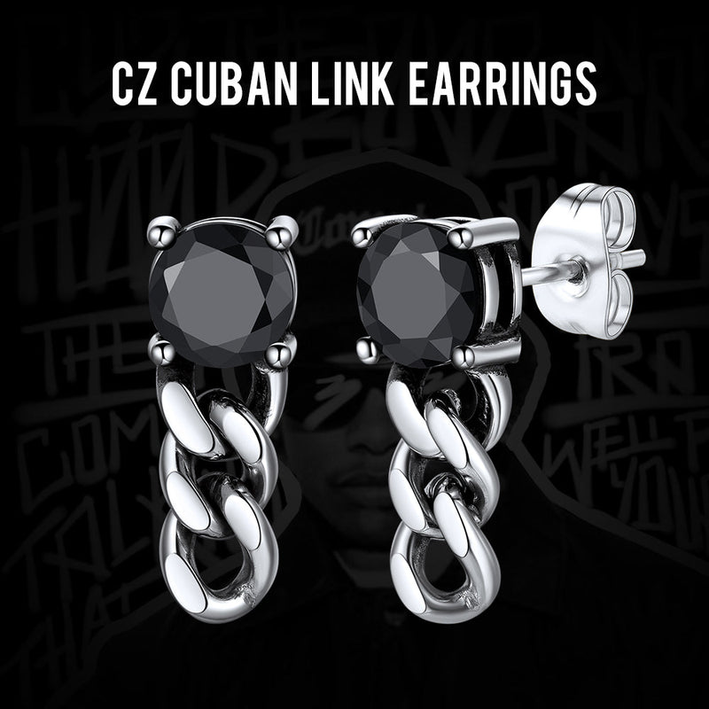 Couple Cubic Zirconia Chain Dangle Earrings Set for