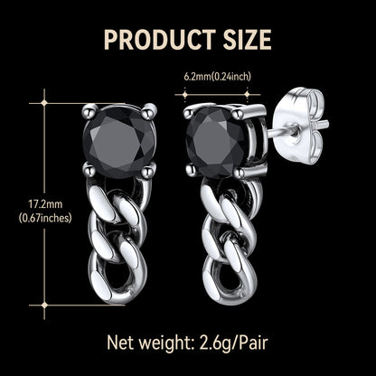 Couple Cubic Zirconia Chain Dangle Earrings Set for