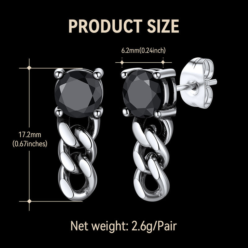 Couple Cubic Zirconia Chain Dangle Earrings Set for