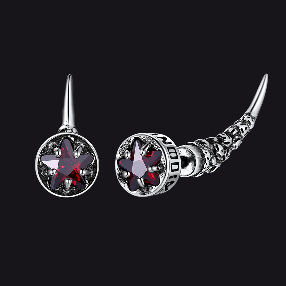 Viking Rune Fang Stud Earrings for – Nordic Star Cz Earrings