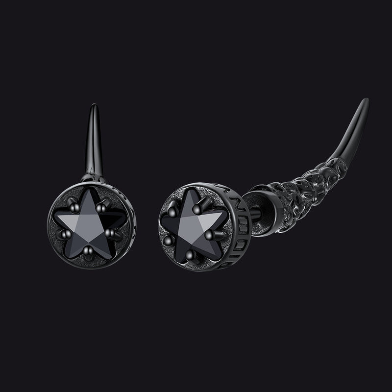 Viking Rune Fang Stud Earrings for – Nordic Star Cz Earrings