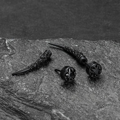 Viking Rune Fang Stud Earrings for – Nordic Star Cz Earrings