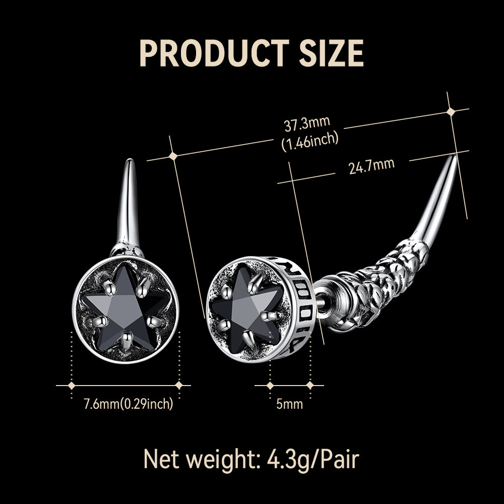 Viking Rune Fang Stud Earrings for – Nordic Star Cz Earrings