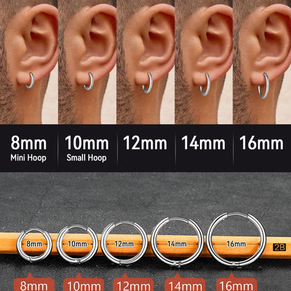 Stainless Steel Small Huggie Hoop Earrings for