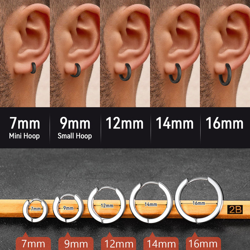 Classic Stainless Steel Huggie Hoop Earrings for