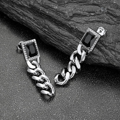 Couple Cubic Zirconia Chain Dangle Earrings Set for