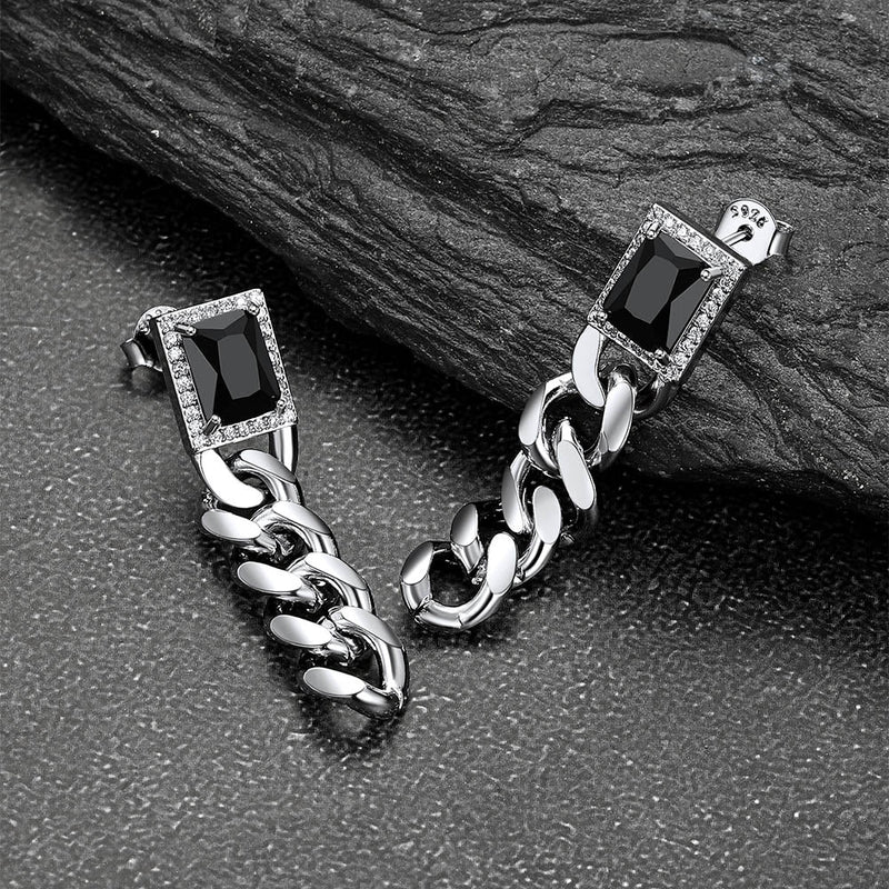 Couple Cubic Zirconia Chain Dangle Earrings Set for