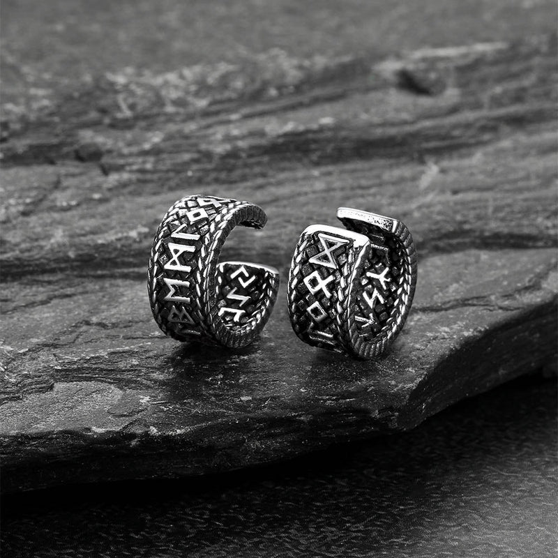 Viking Runes Ear Cuff Clip-on Earrings for