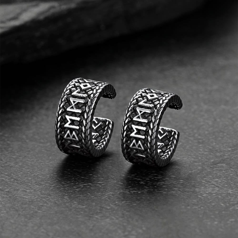 Viking Runes Ear Cuff Clip-on Earrings for