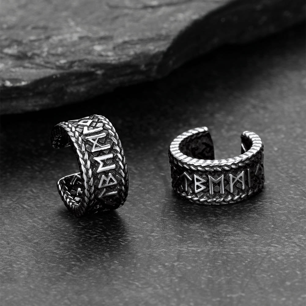 Viking Runes Ear Cuff Clip-on Earrings for