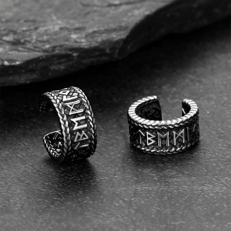 Viking Runes Ear Cuff Clip-on Earrings for