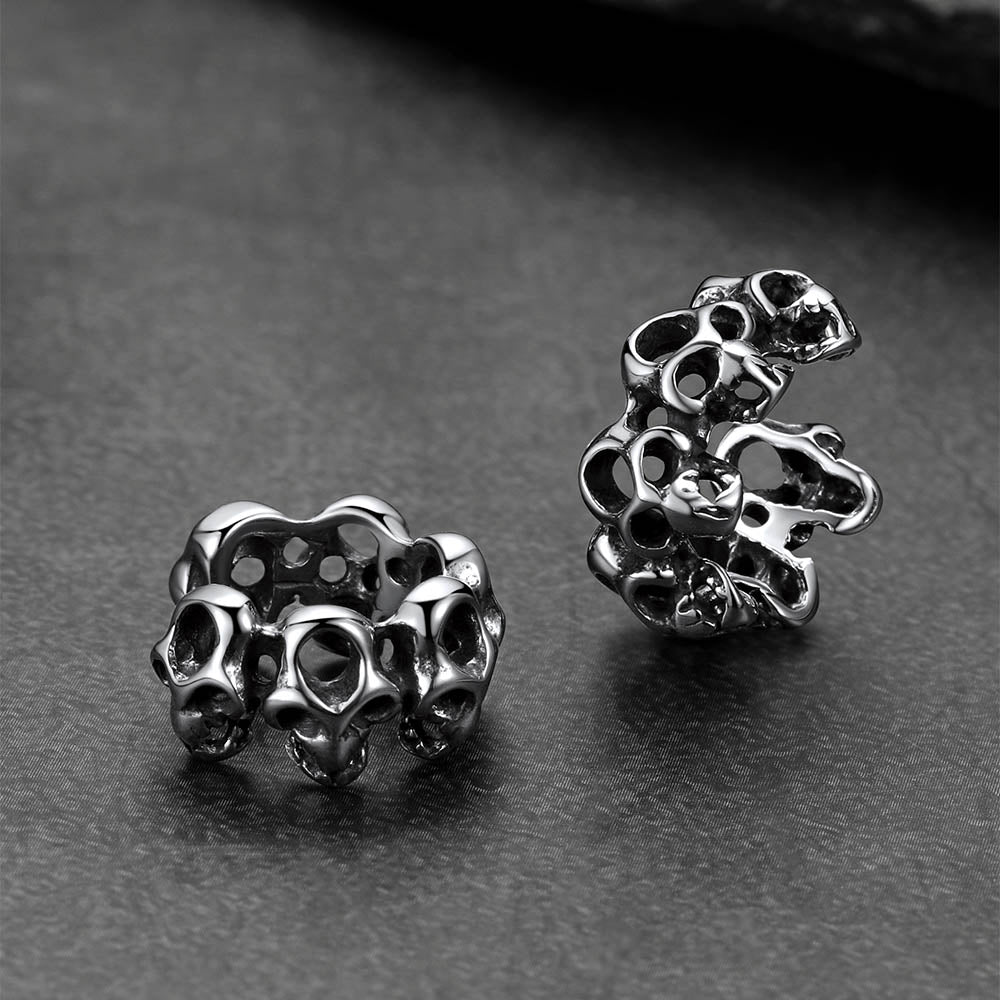 Gothic Hollow Skull Clip Ear Cuff Halloween Gift for
