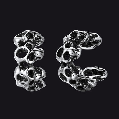 Gothic Hollow Skull Clip Ear Cuff Halloween Gift for