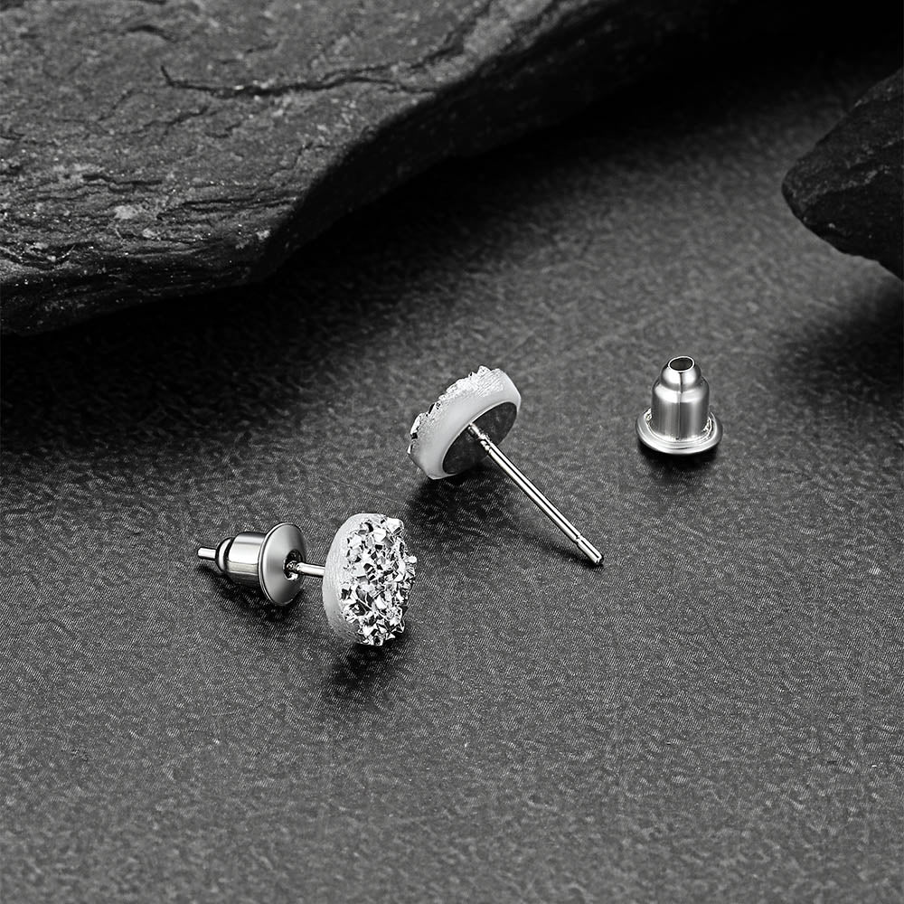 925 Sterling Silver Diamond Stud Earrings for