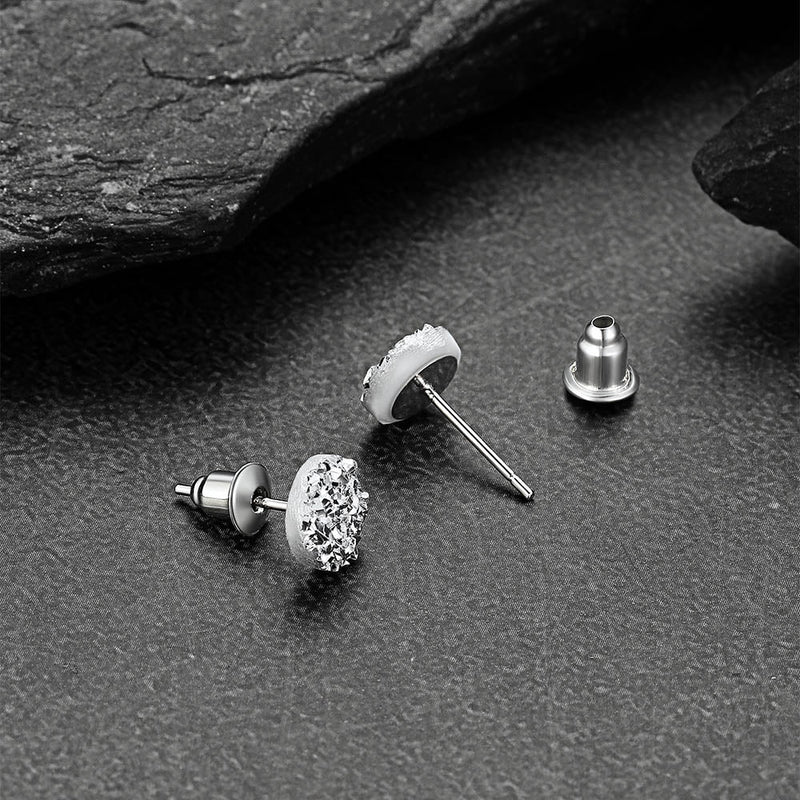 925 Sterling Silver Diamond Stud Earrings for
