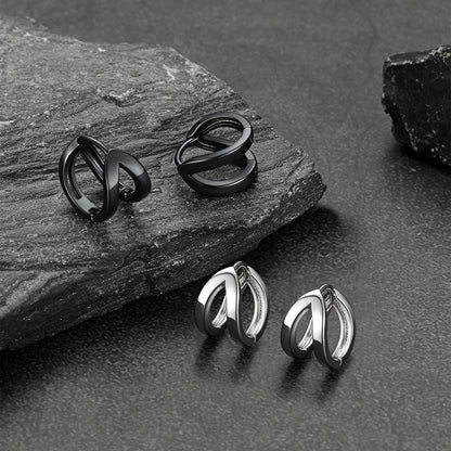 Minimalism Double Hoop Huggie Earrings for