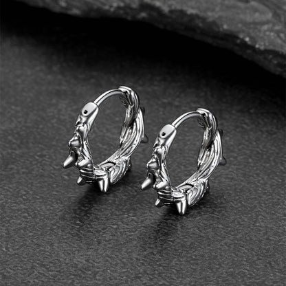 Punk Spike Thorns Huggie Hoop Earrings for