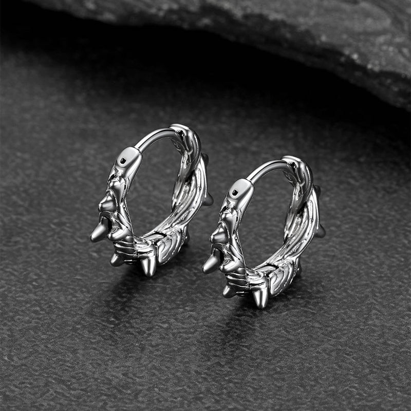 Punk Spike Thorns Huggie Hoop Earrings for