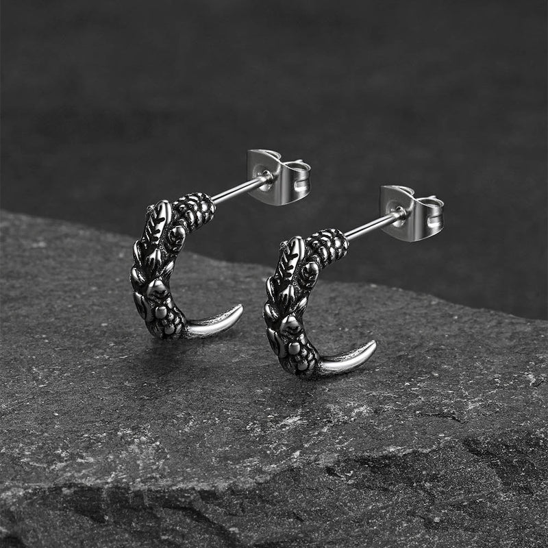 Gothic Native American Tribal Eagle Claw Earrings Animal Jewelry for