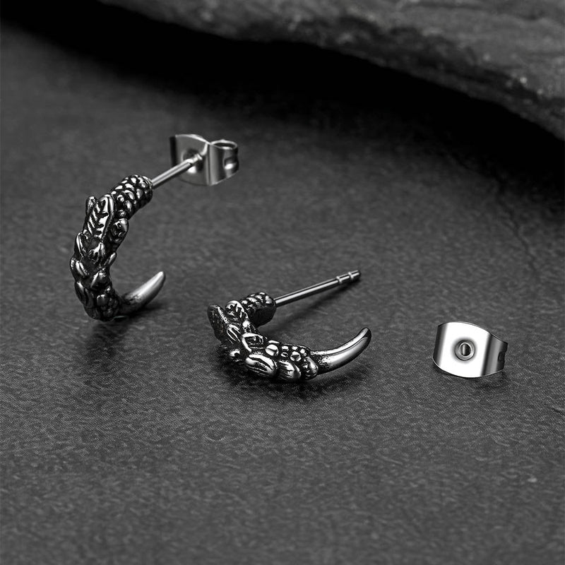 Gothic Native American Tribal Eagle Claw Earrings Animal Jewelry for