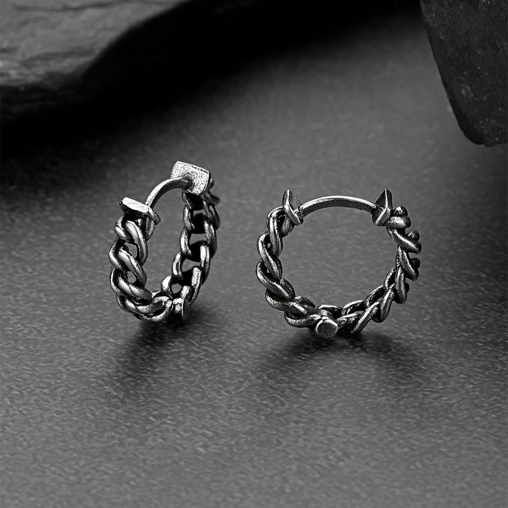 Tribal Chain Hoop Earrings for