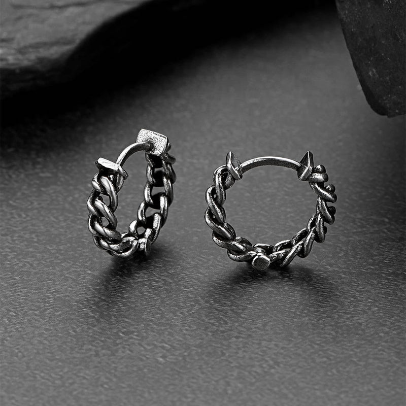 Tribal Chain Hoop Earrings for