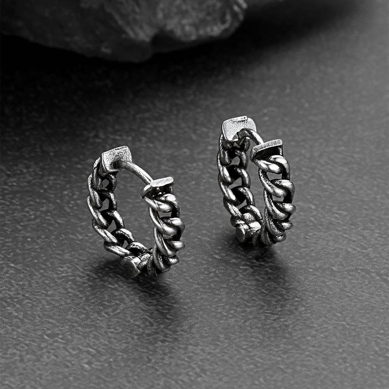 Tribal Chain Hoop Earrings for