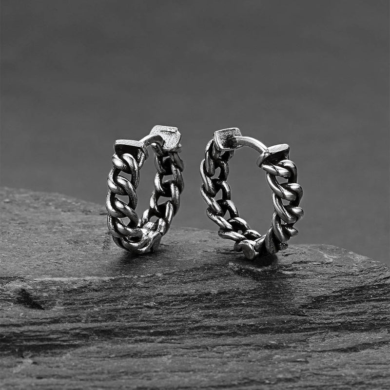 Tribal Chain Hoop Earrings for